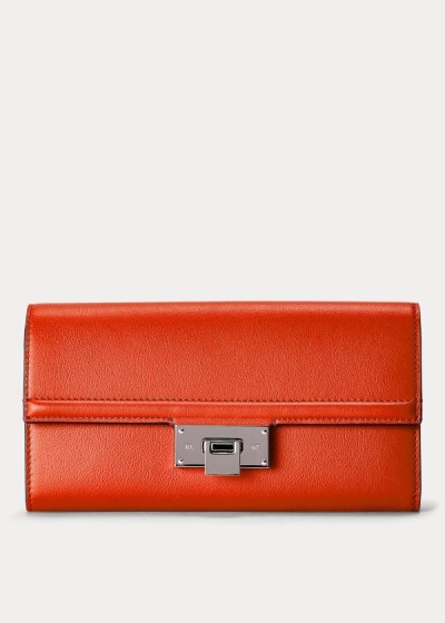 Carteiras Ralph Lauren Calfskin Hinge-Lock Mulher 83274-FNVB